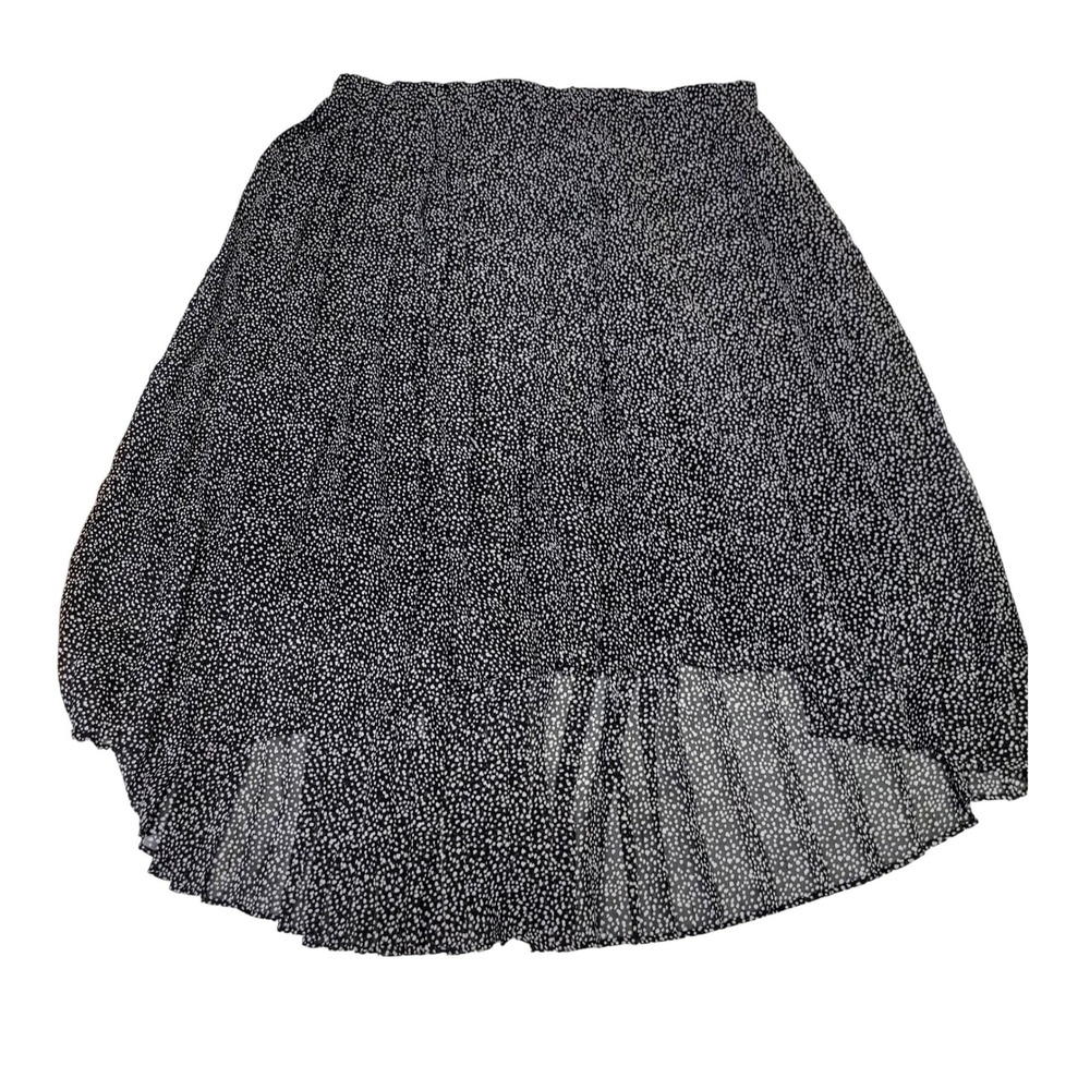 Michael Kors Black White‎ Polka Dot Pleated High Low Skirt XS Flowy Chic Trendy